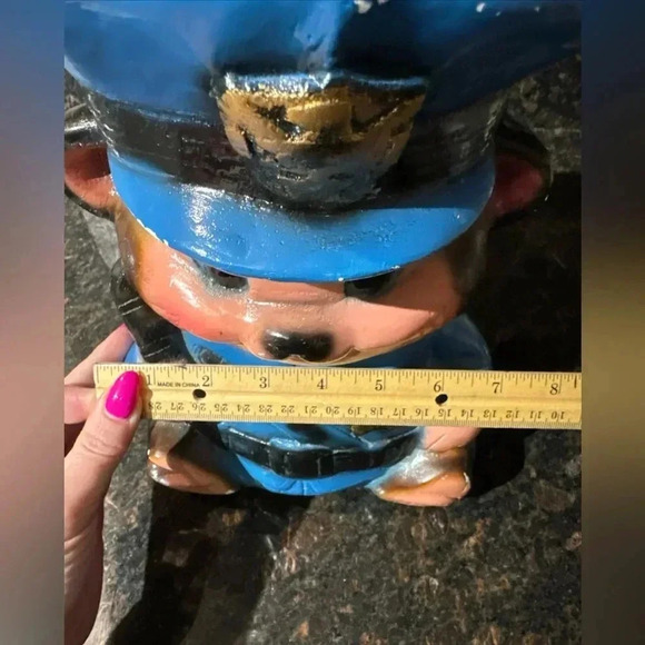 VINTAGE Ceramic Police Bear Coin Piggy Bank 60’s 70’s Collectible Nursery Decor - Picture 13 of 16